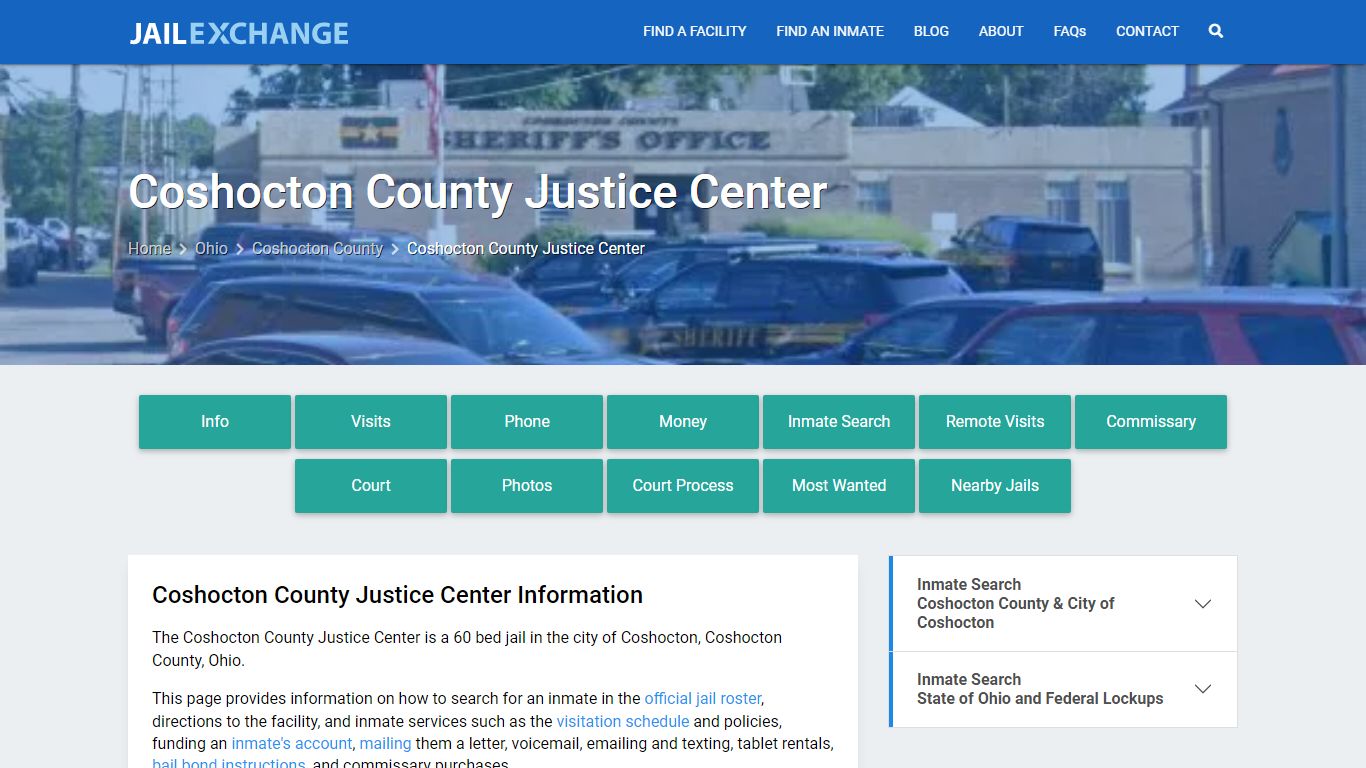 Coshocton County Justice Center, OH Inmate Search, Information